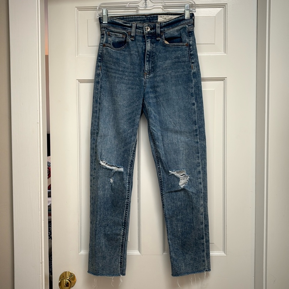 Rag and Bone straight leg distressed jeans